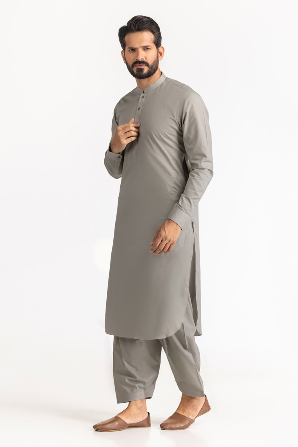 Red Gold Latha Unstitched Fabric Cotton-Lf