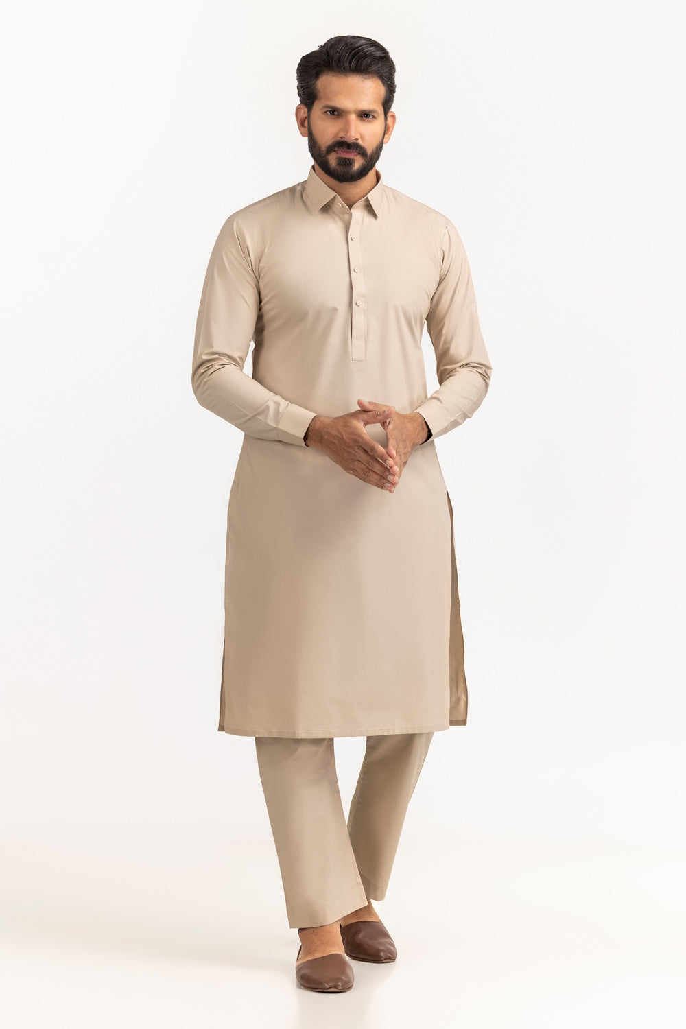 Red Gold Latha Unstitched Fabric Cotton-Lf