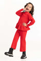 Toddler Girl Red Sweater With Round Neck