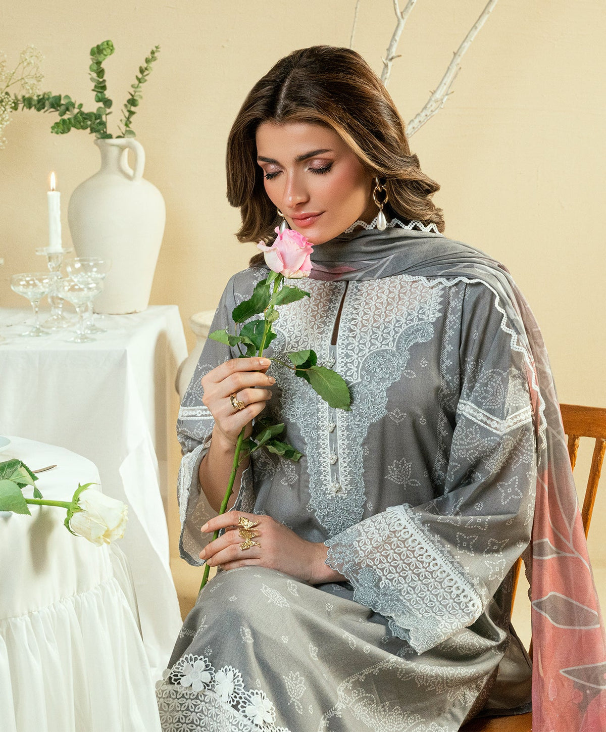 KUNEP-3P-004 GRAY-LAWN UNSTITCHED 3PC