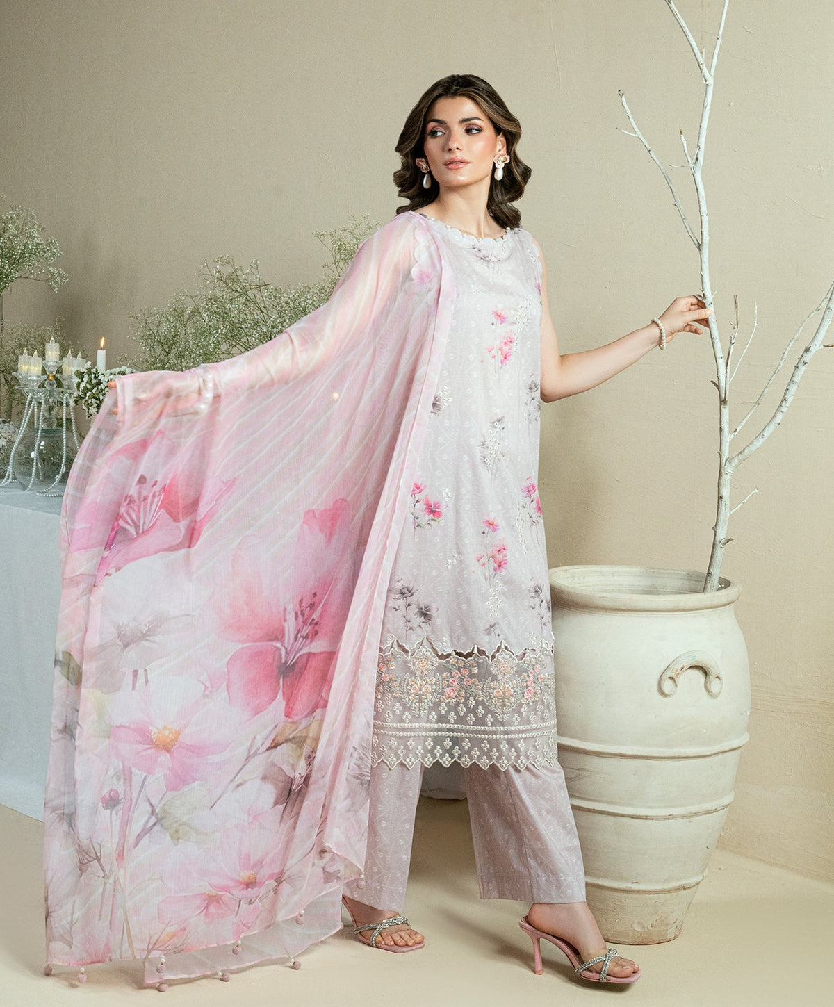 KUNEP-3P-005 MAUVE-LAWN UNSTITCHED 3PC