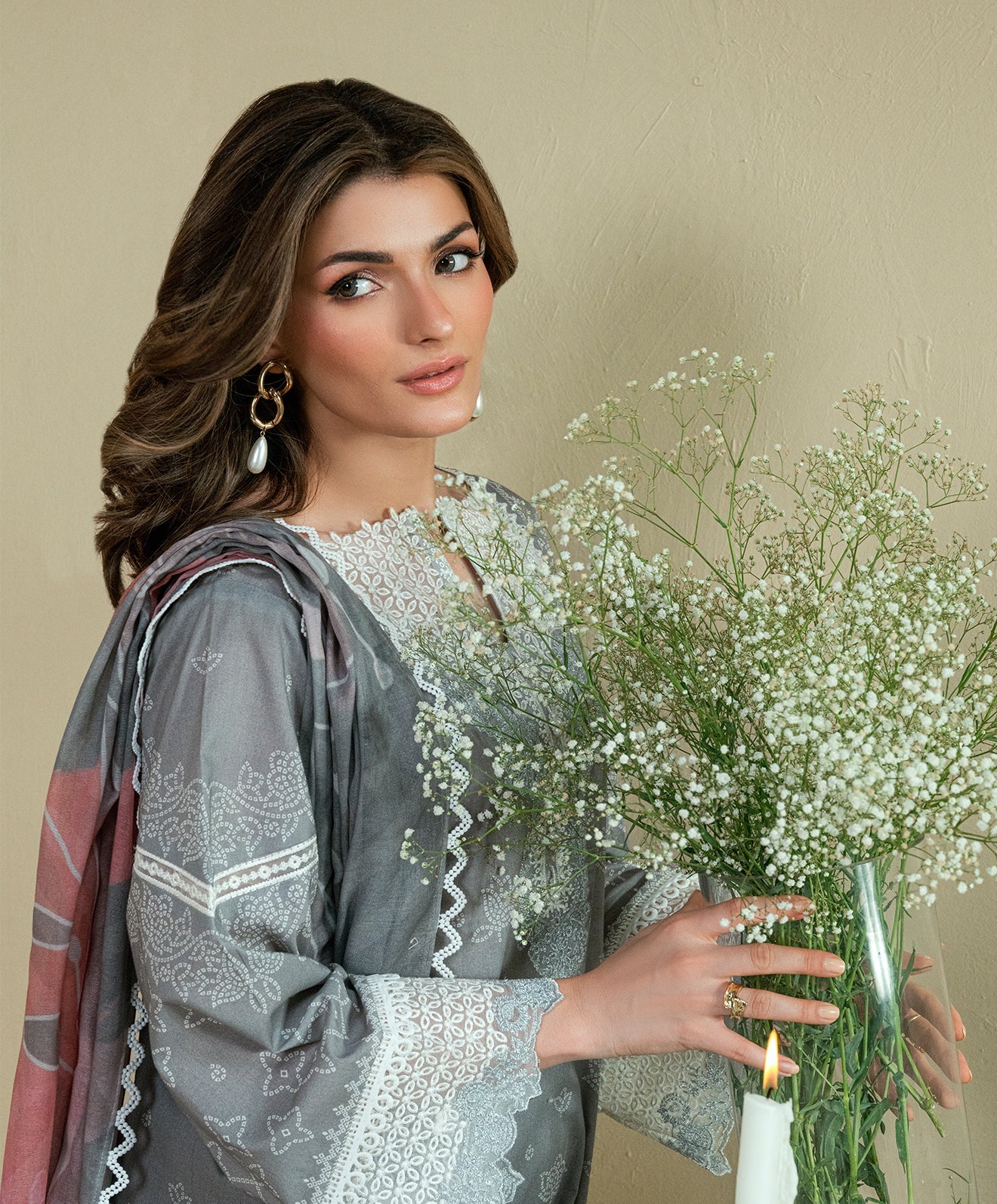KUNEP-3P-004 GRAY-LAWN UNSTITCHED 3PC