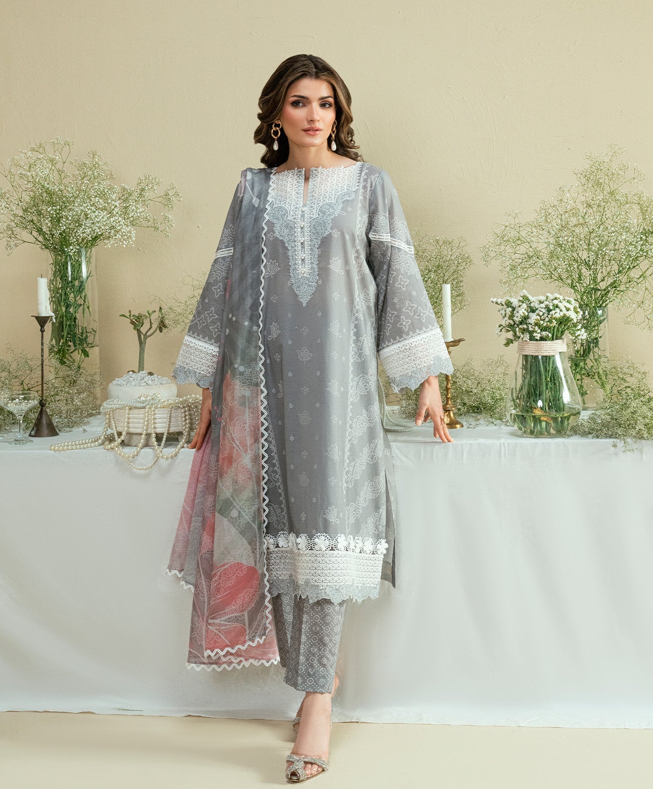 KUNEP-3P-004 GRAY-LAWN UNSTITCHED 3PC