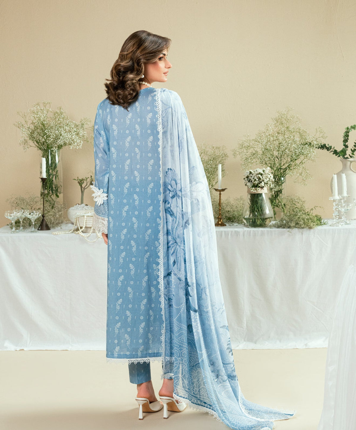 KUNEP-3P-003 SKY BLUE-LAWN UNSTITCHED 3PC