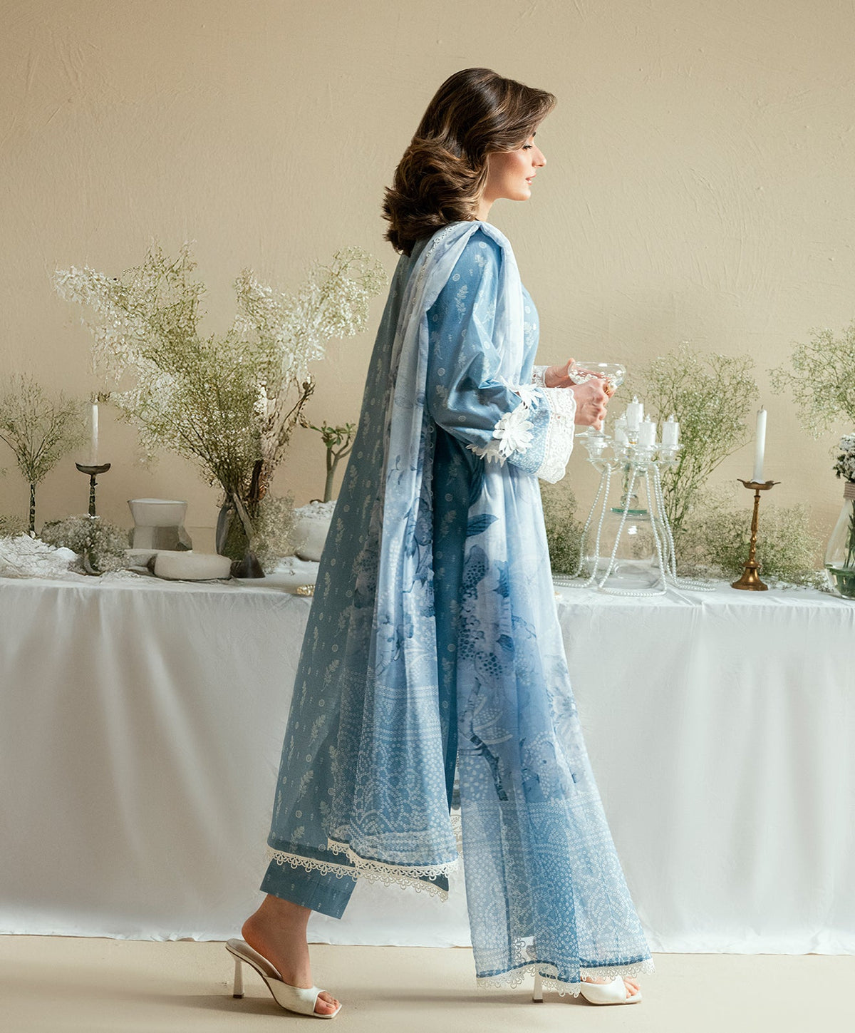 KUNEP-3P-003 SKY BLUE-LAWN UNSTITCHED 3PC