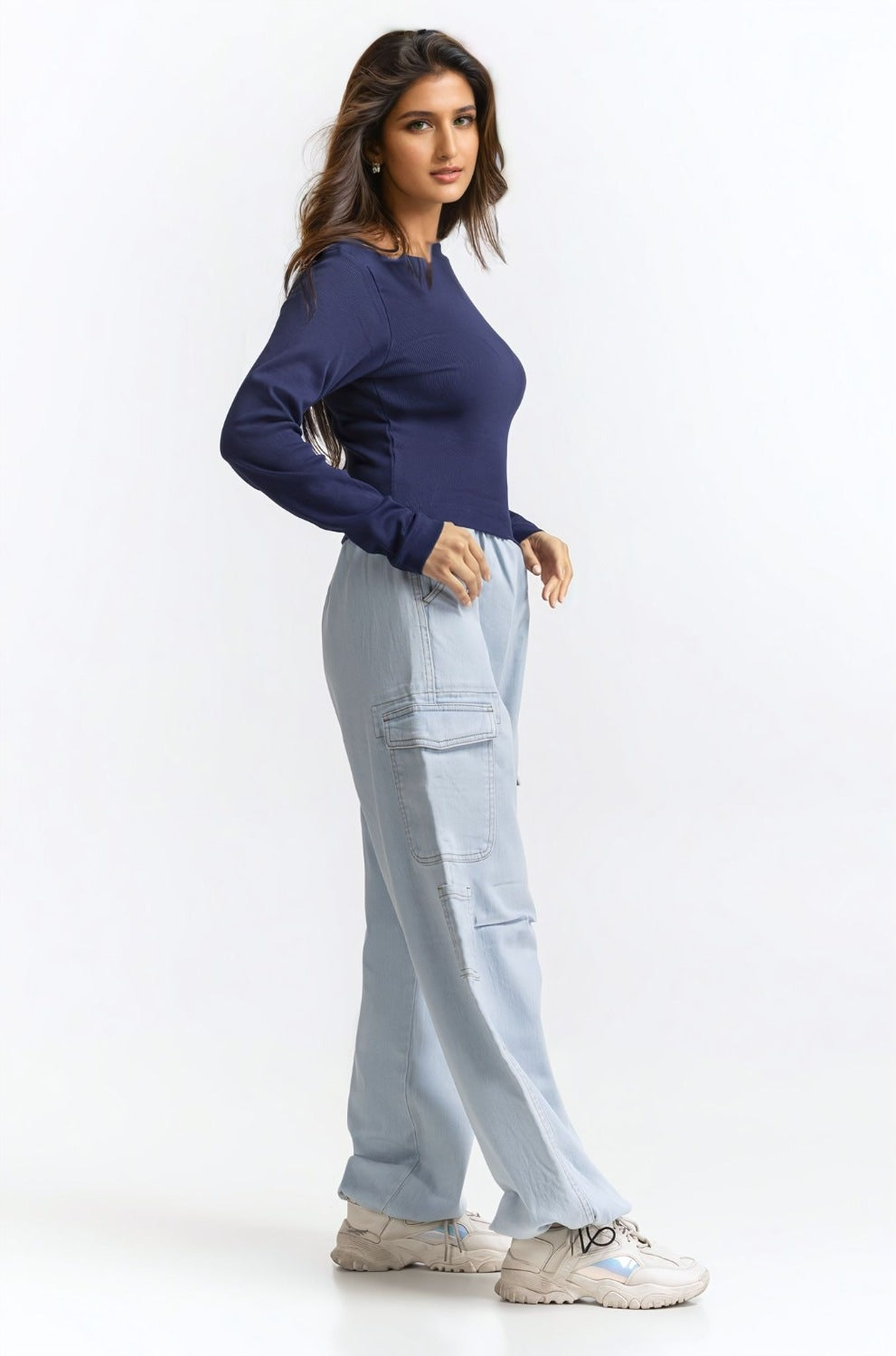 Ribbed Crew Neck Top