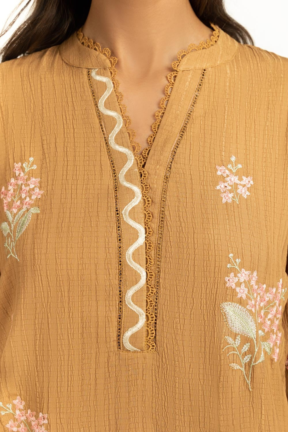 Ripple Crinkle Embroidered Co-Ord Set