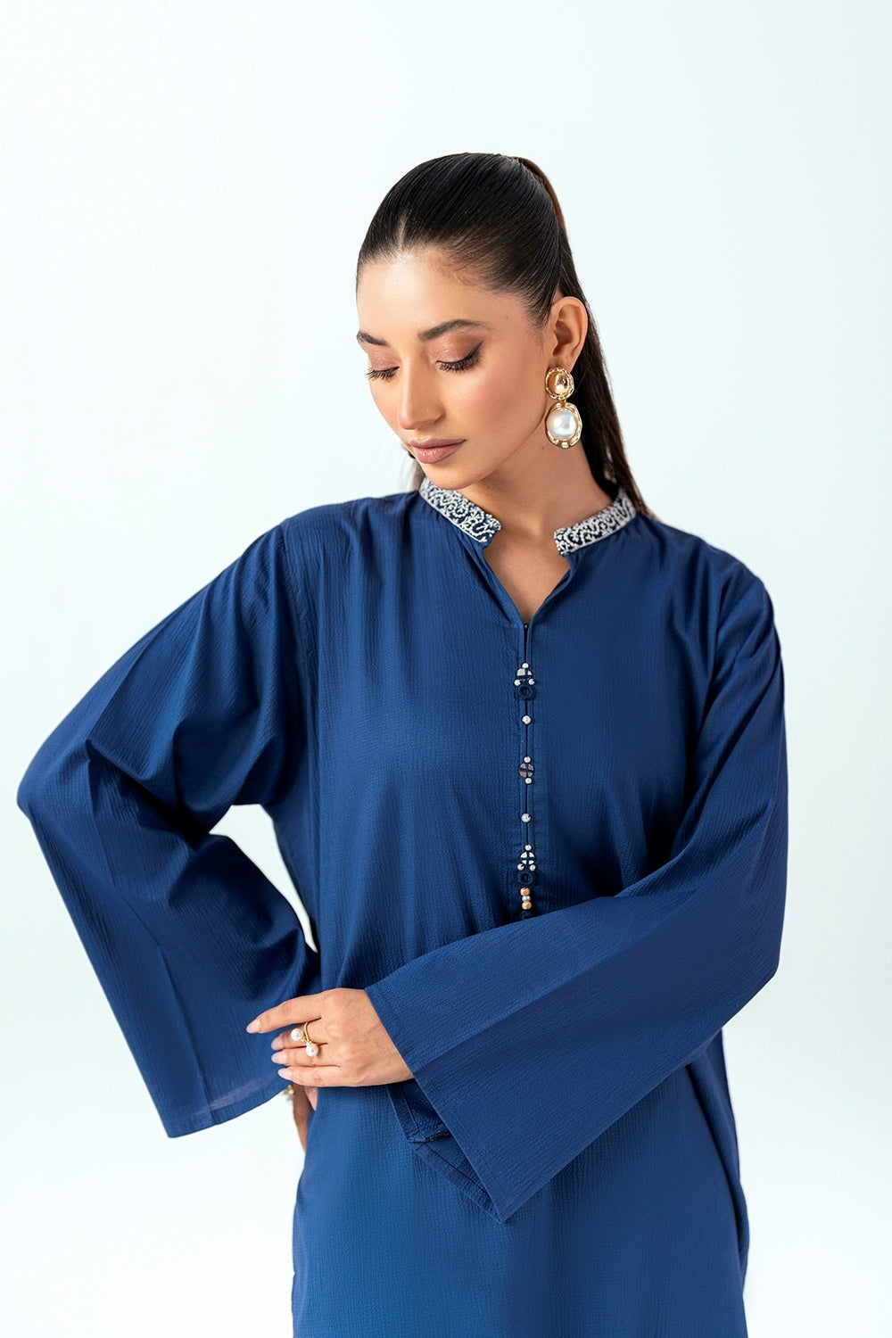 Ripple Crinkle Embroidered Co-Ord Set