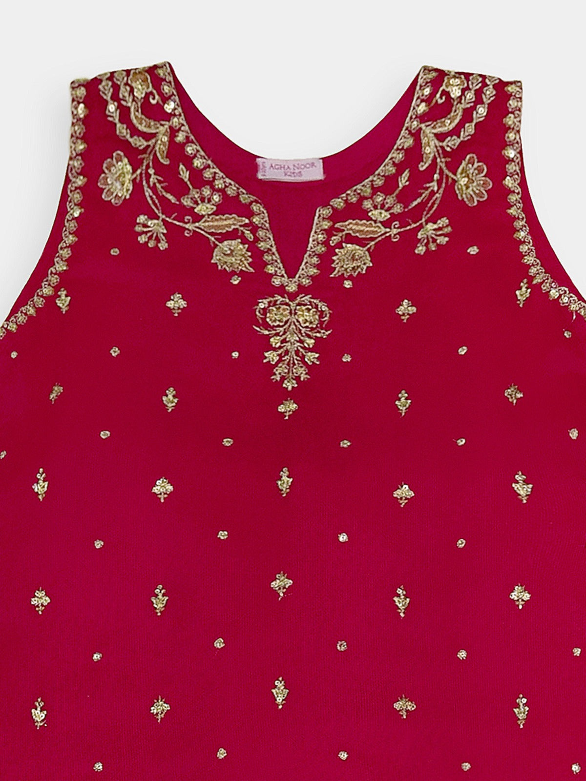 (Kids) 2 Piece - Embroidered Cotton Net Suit KD100R