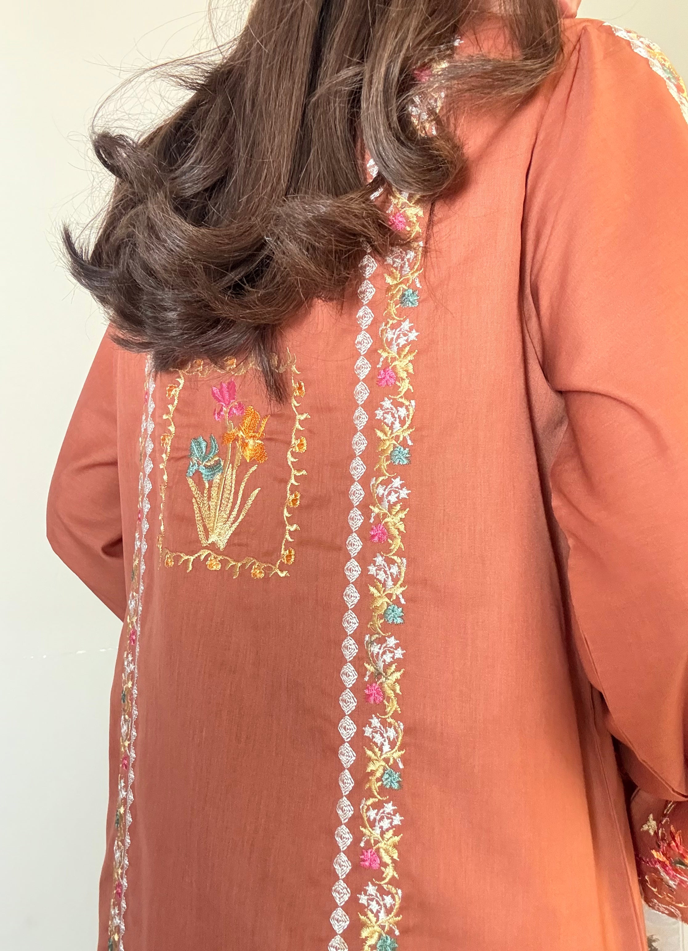 Rust Embroidered CO-ORD Set