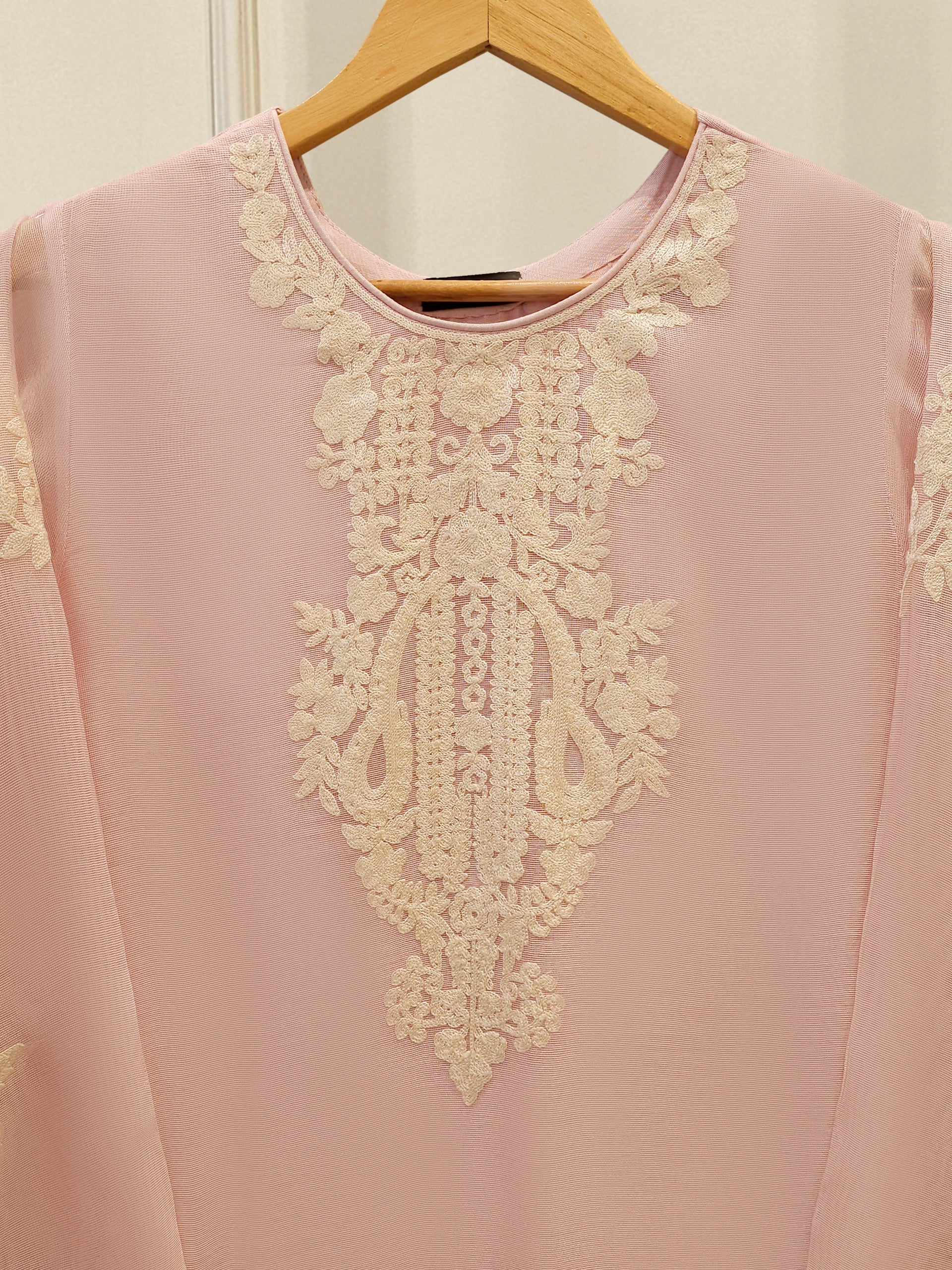 2 Piece - Pure Embroidered Cotton Net Suit S113728