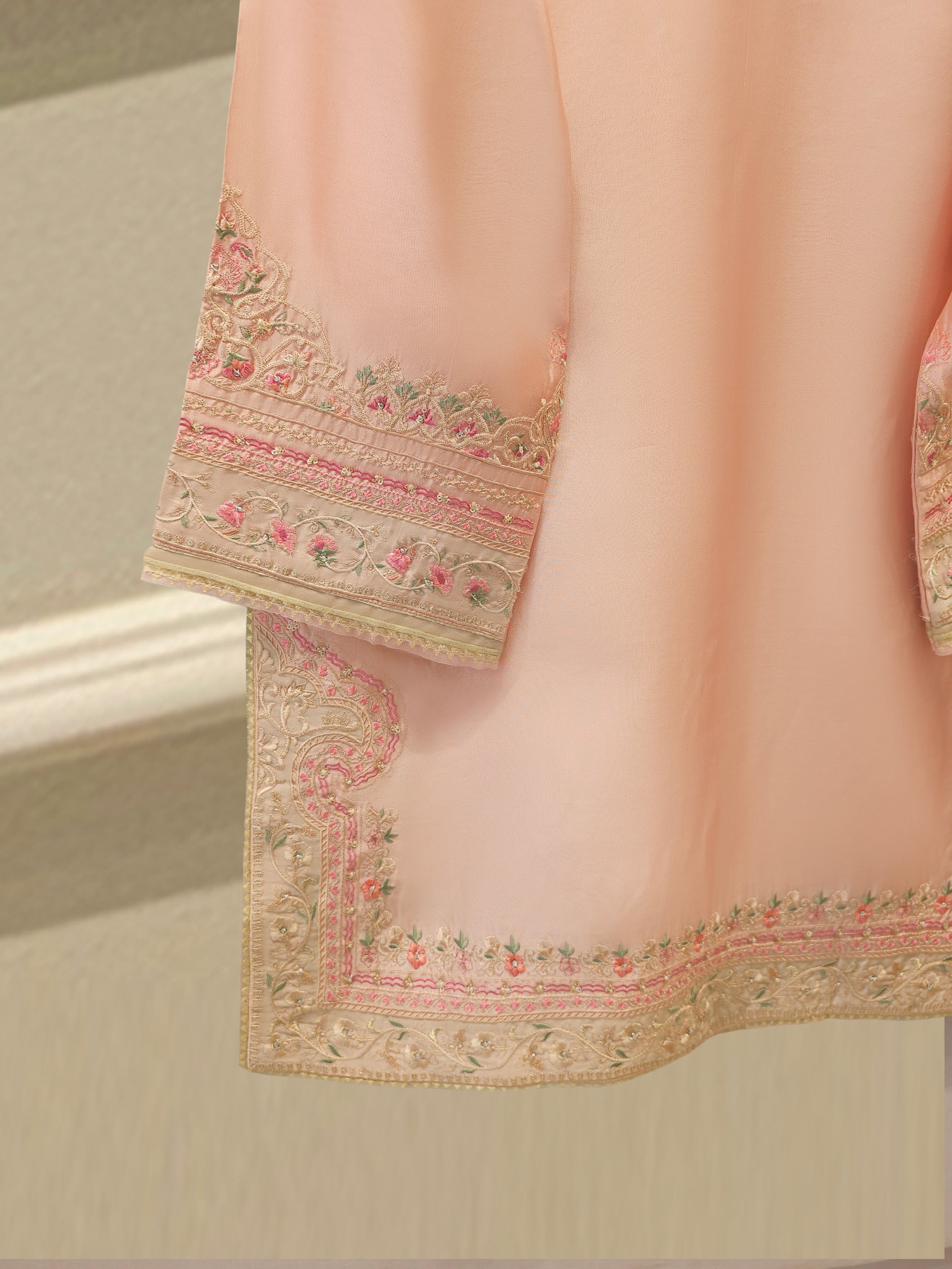 3 Piece- Pure Sheesha Silk Embroidered Suit S113518