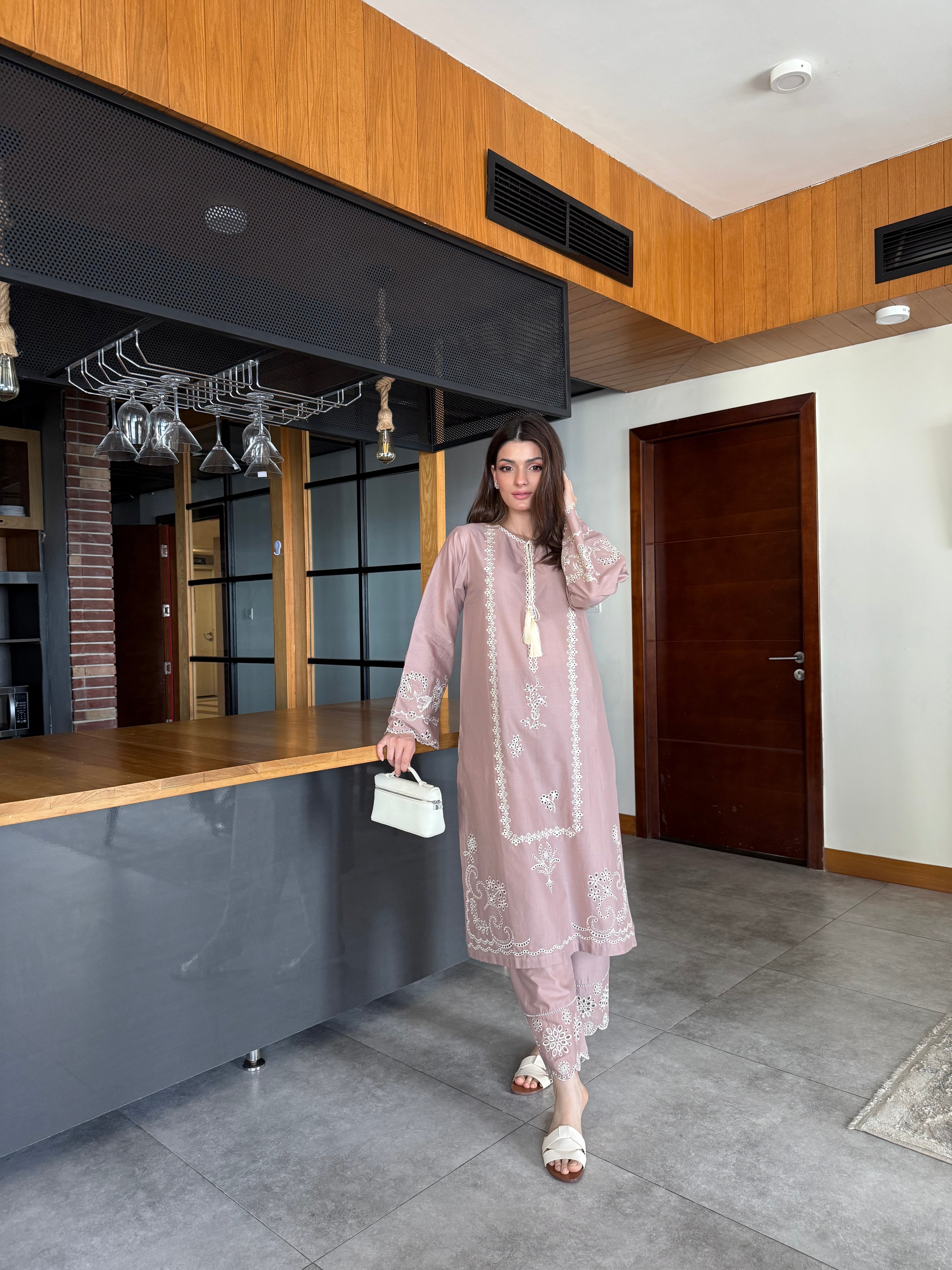 Blush Whisper - Pink Schiffli CO-ORD Set