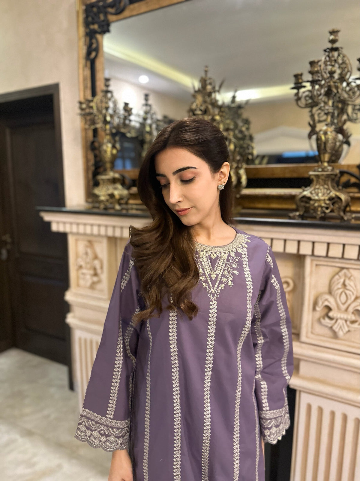 Indigo - Sweet Violet Embroidered CO-ORD SET