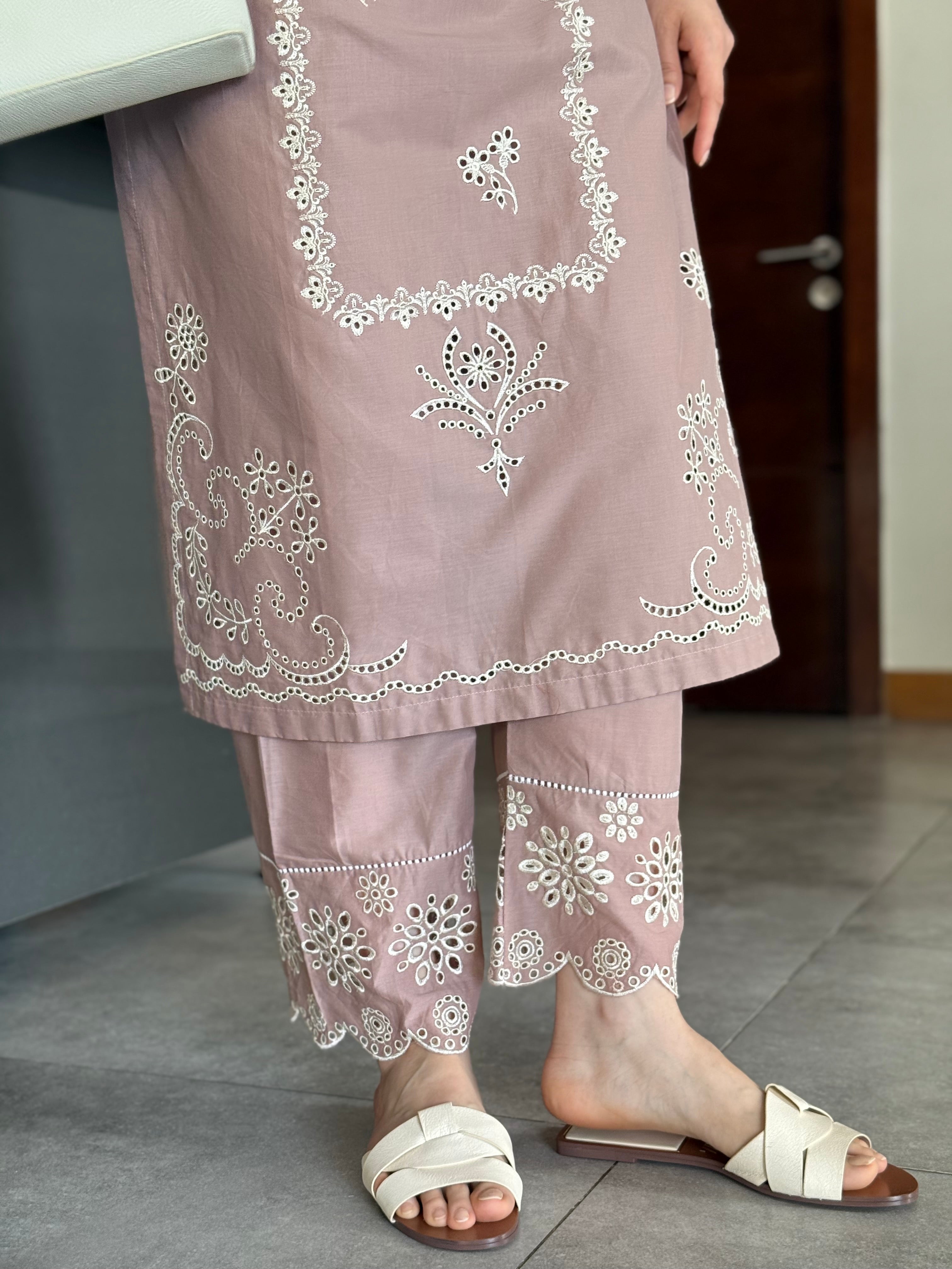Blush Whisper - Pink Schiffli CO-ORD Set