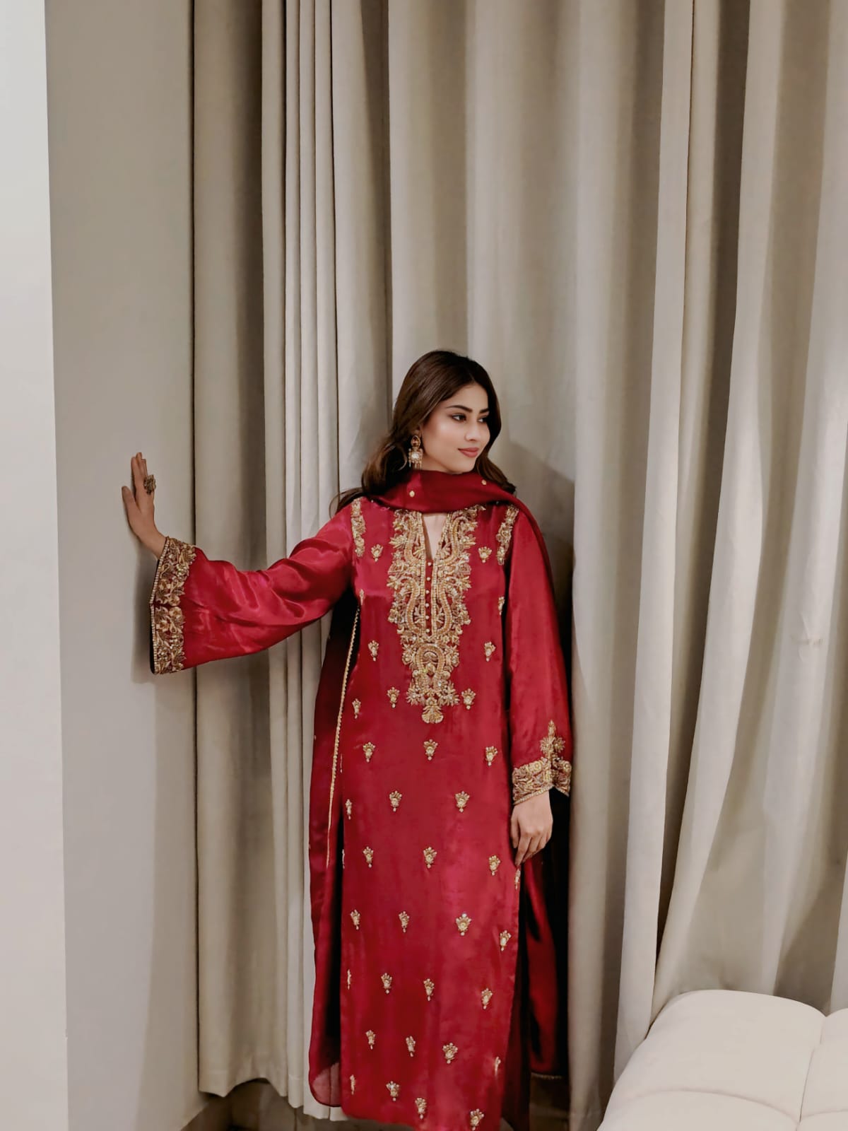 Rubaab Red Festive By AS Studio