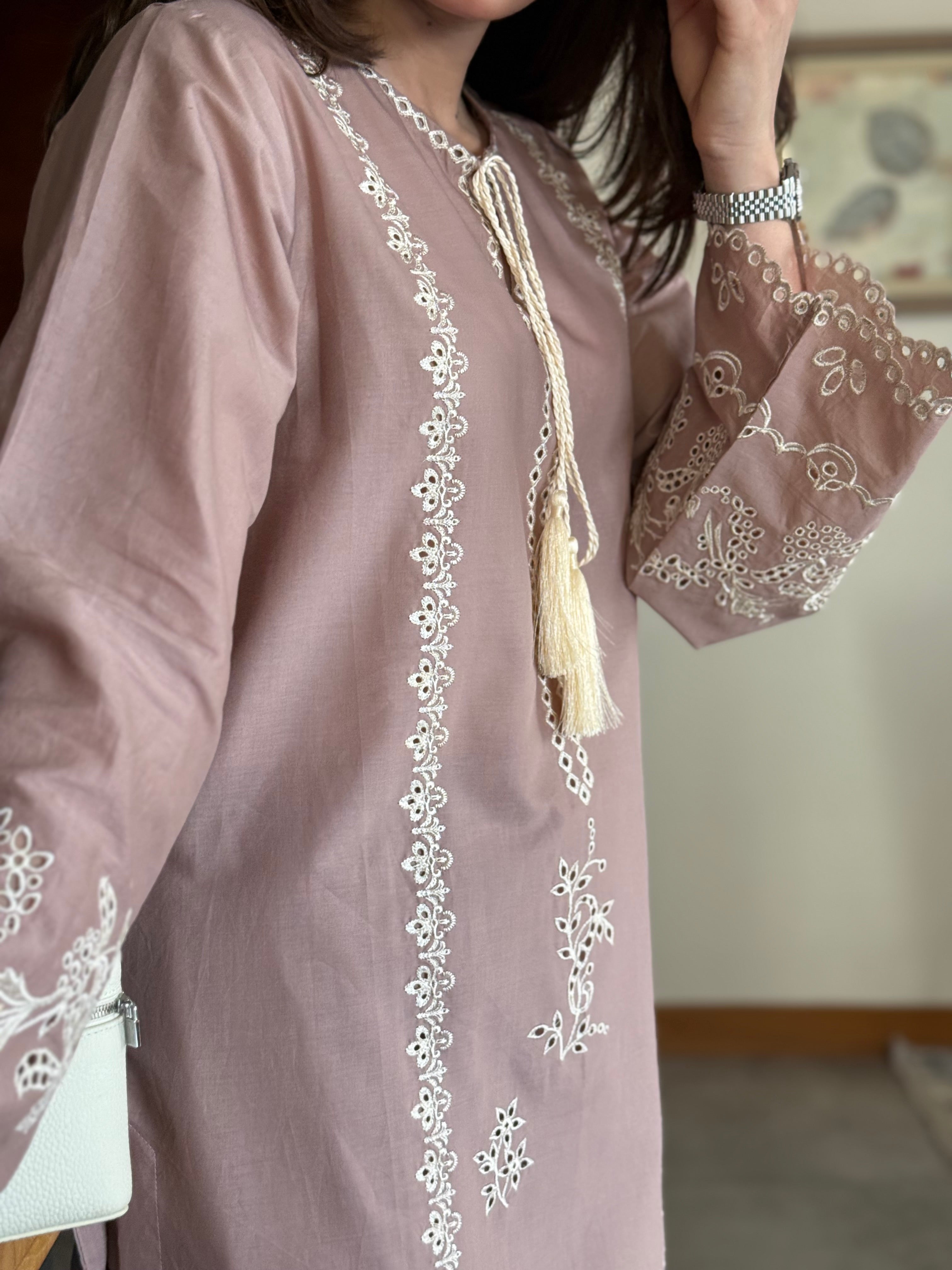 Blush Whisper - Pink Schiffli CO-ORD Set