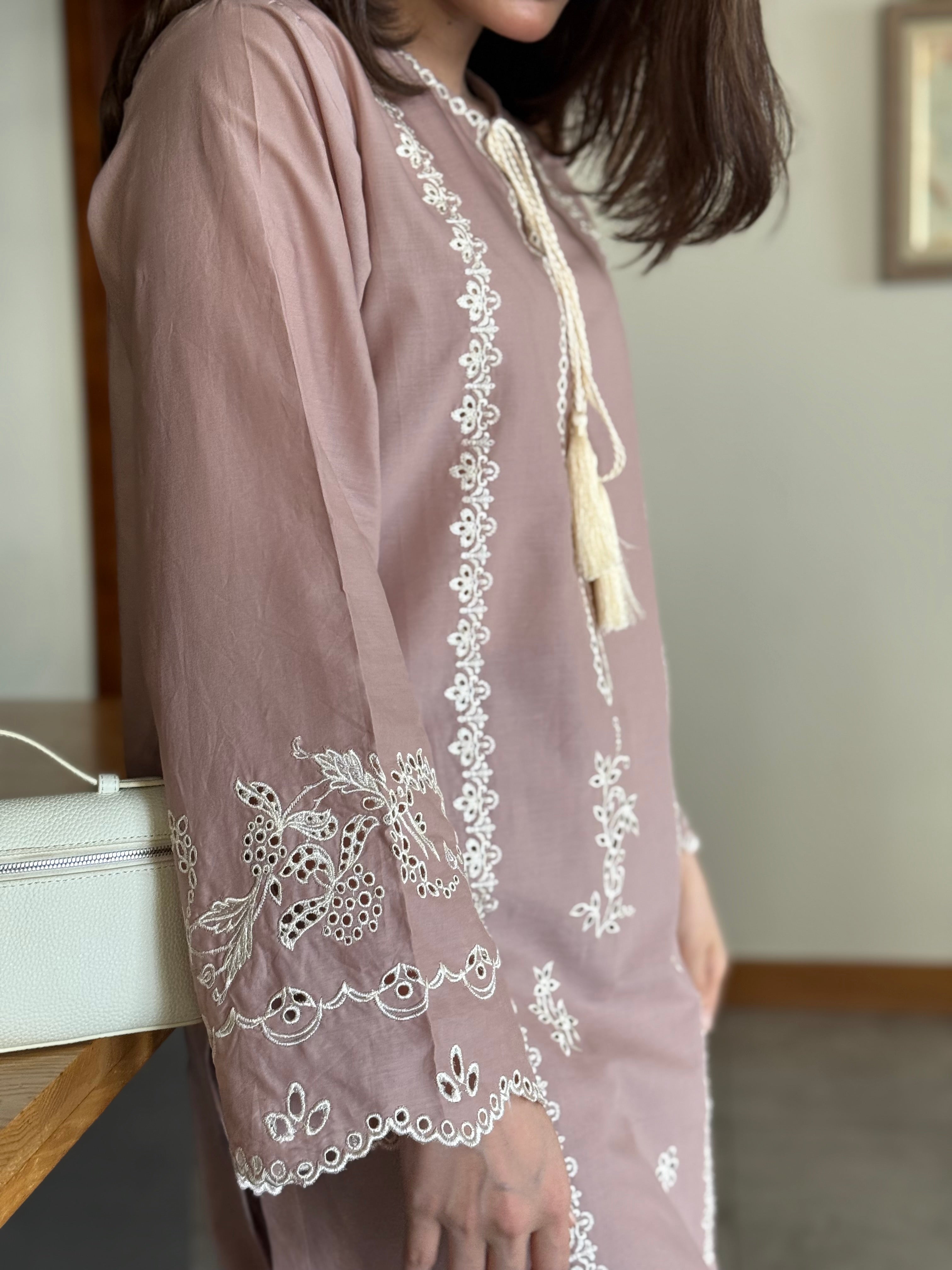 Blush Whisper - Pink Schiffli CO-ORD Set