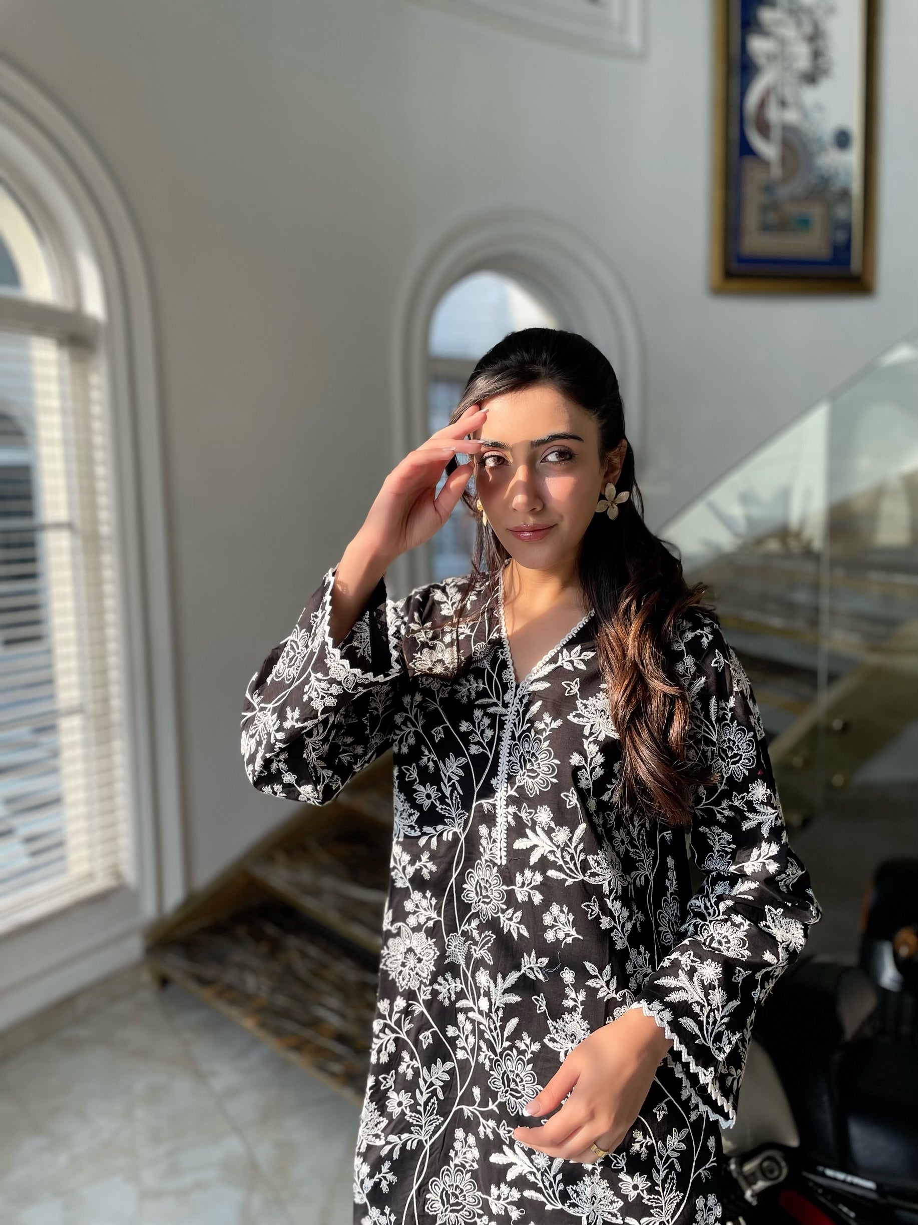 Lotus Kurta - Jet Black
