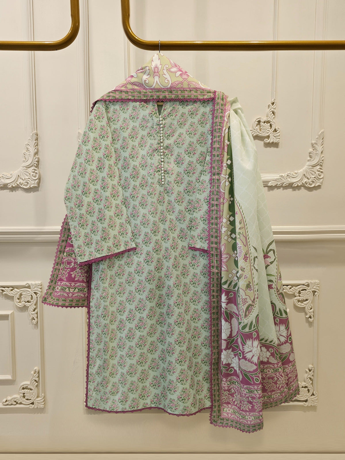 3 Piece - Digital printed Cambric Suit S115645
