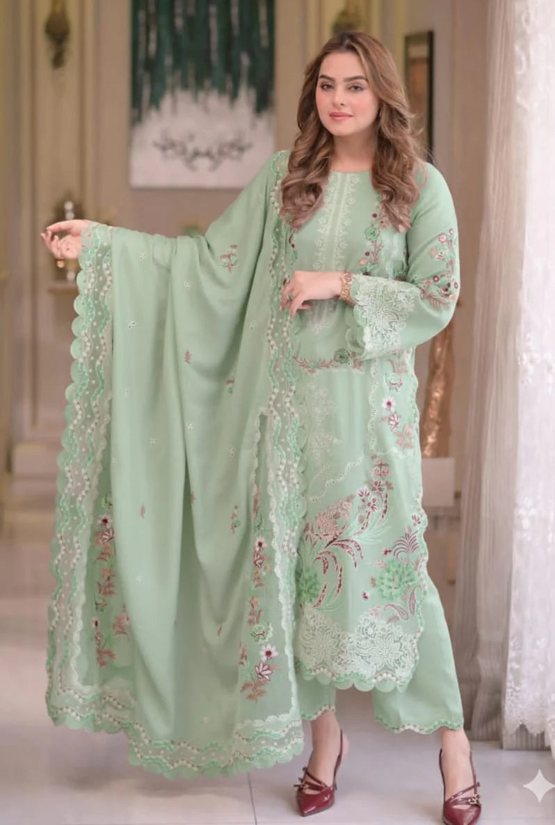 Aneelas - Luxury Lawn Embroidered Unstitched 3 Piece