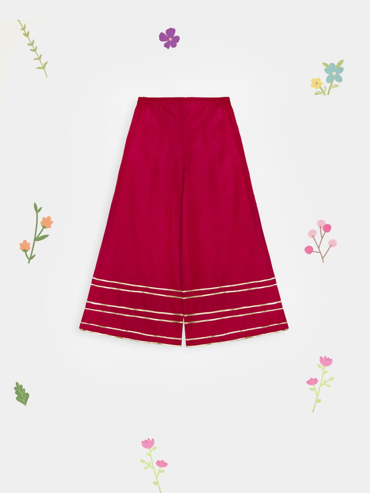 (Kids) 2 Piece - Embroidered Cotton Net Suit KD100R