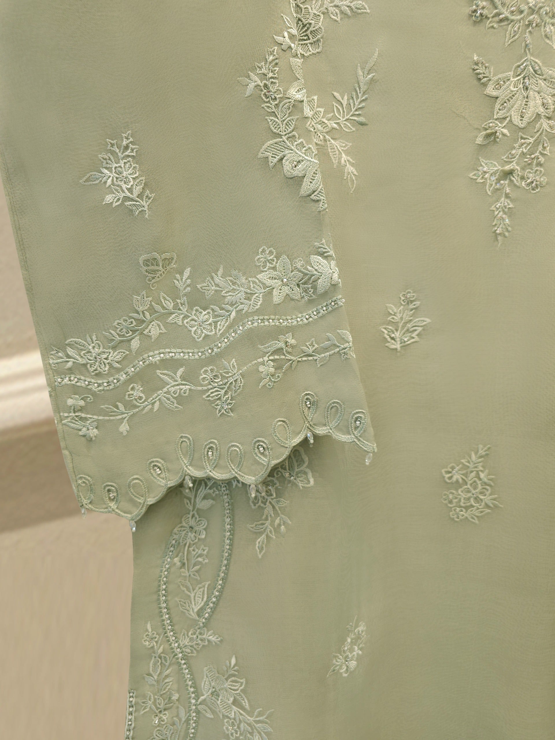 Pure Embroidered Organza Shirt S113948