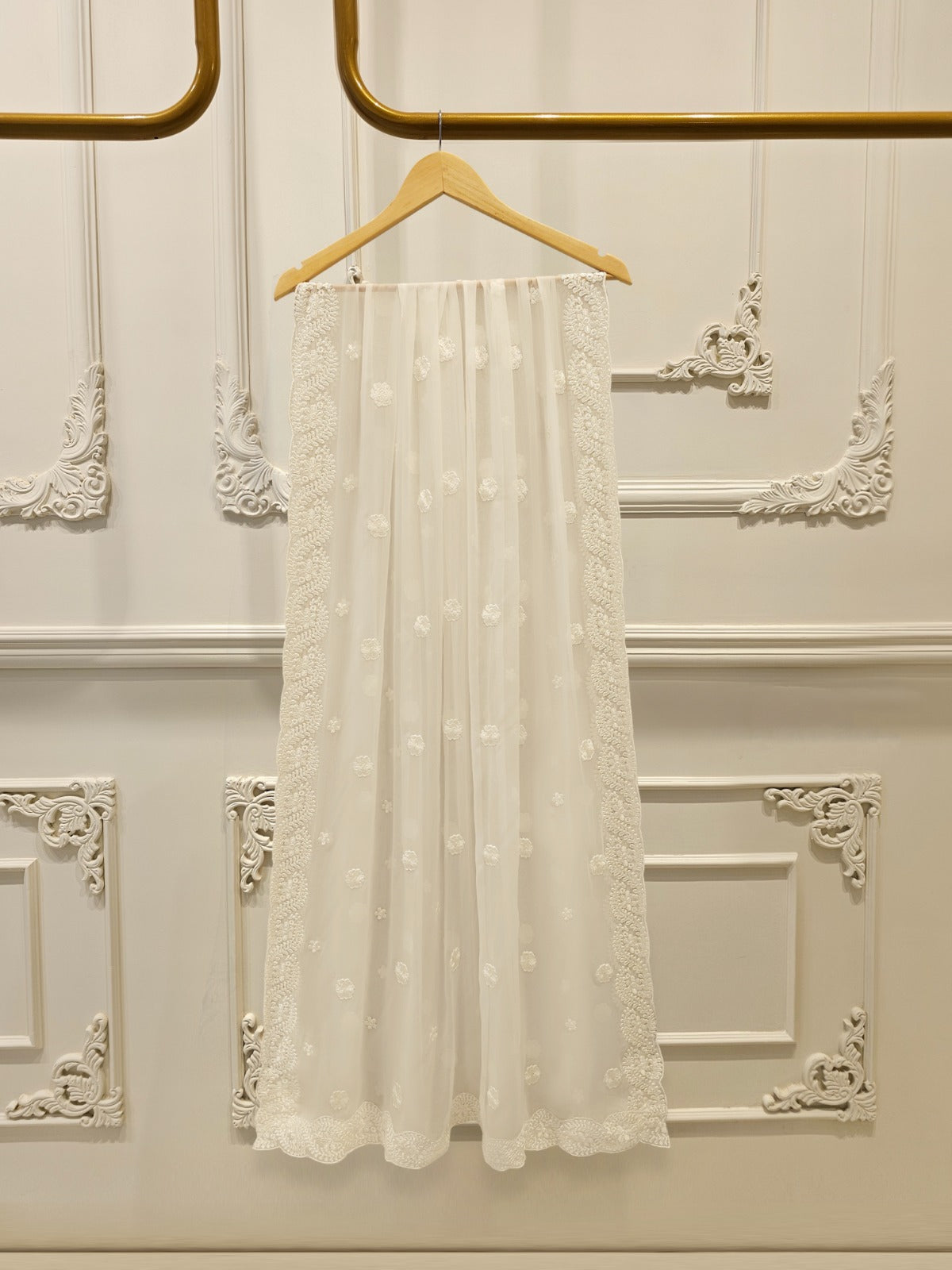 3 Piece - Pure Embroidered Cotton Net Suit S113798