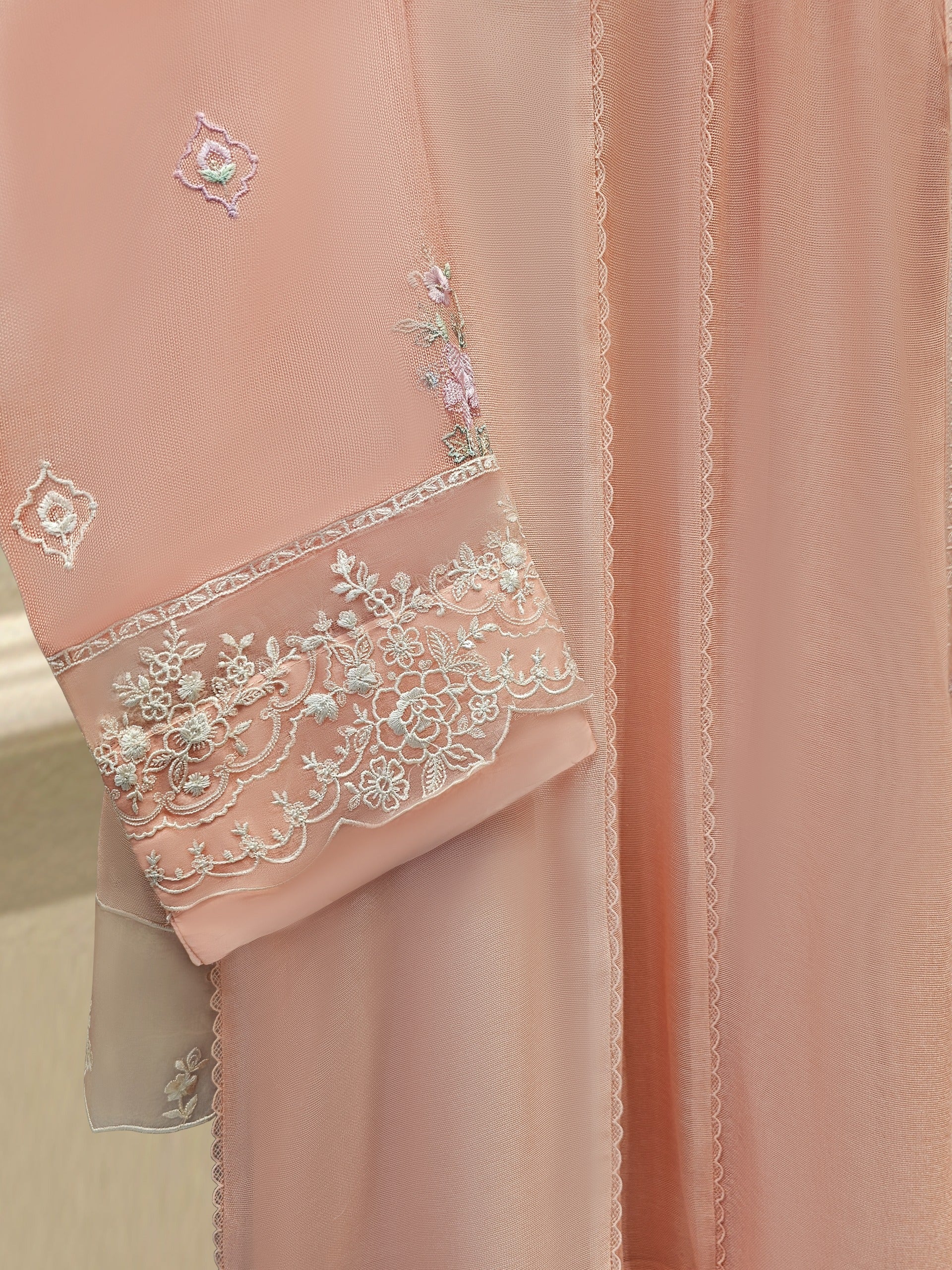 3 Piece - Pure Embroidered Cotton Net Suit S111820