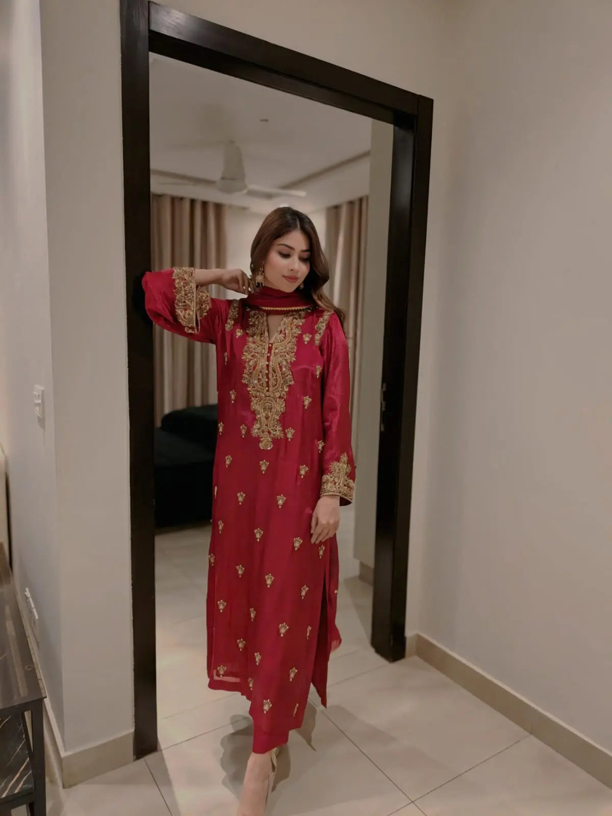 Rubaab Red Festive By AS Studio