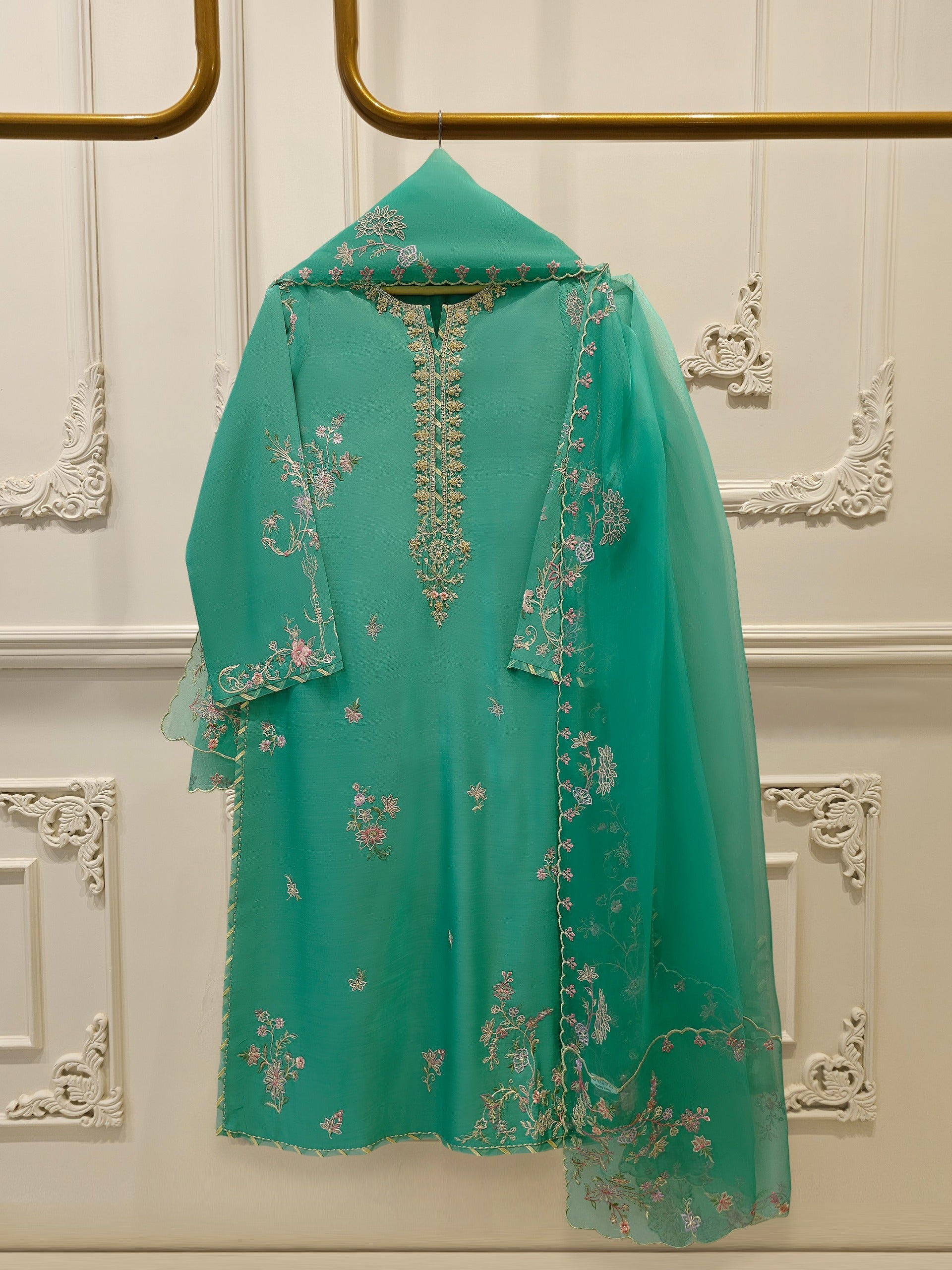 2 Piece - Pure Khaddi Silk Embroidered Suit S114094