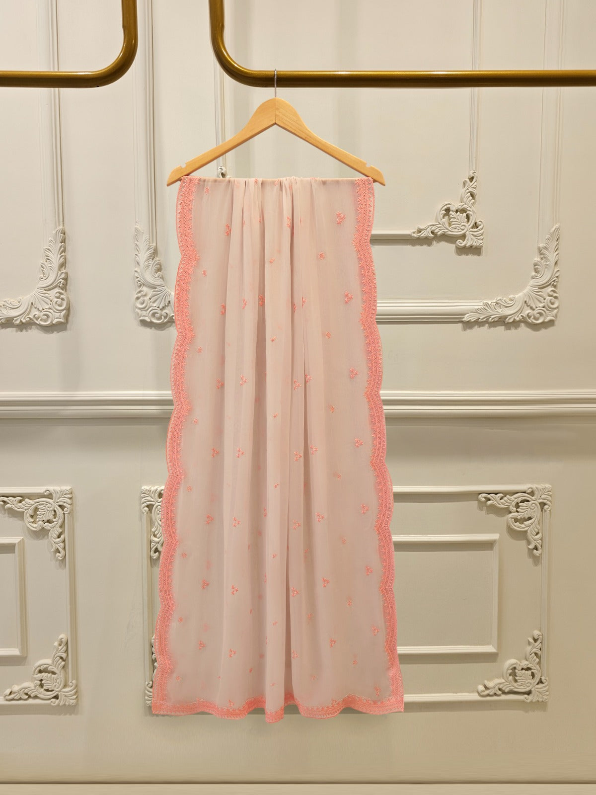 3 Piece - Pure Embroidered Cotton Net Suit S114041