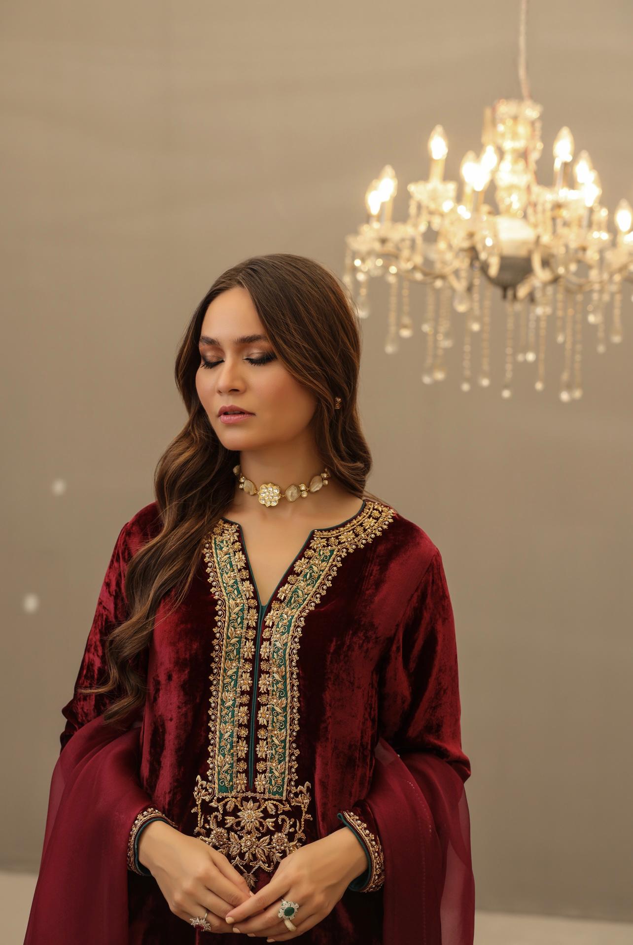 Ruby Velvet Luxe by Alizay Saad