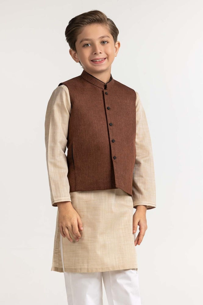 Rust Stylized Waist Coat KWC-PD23-008