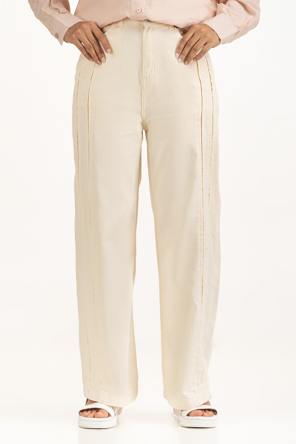 Straight Fit Wide Leg Trousers