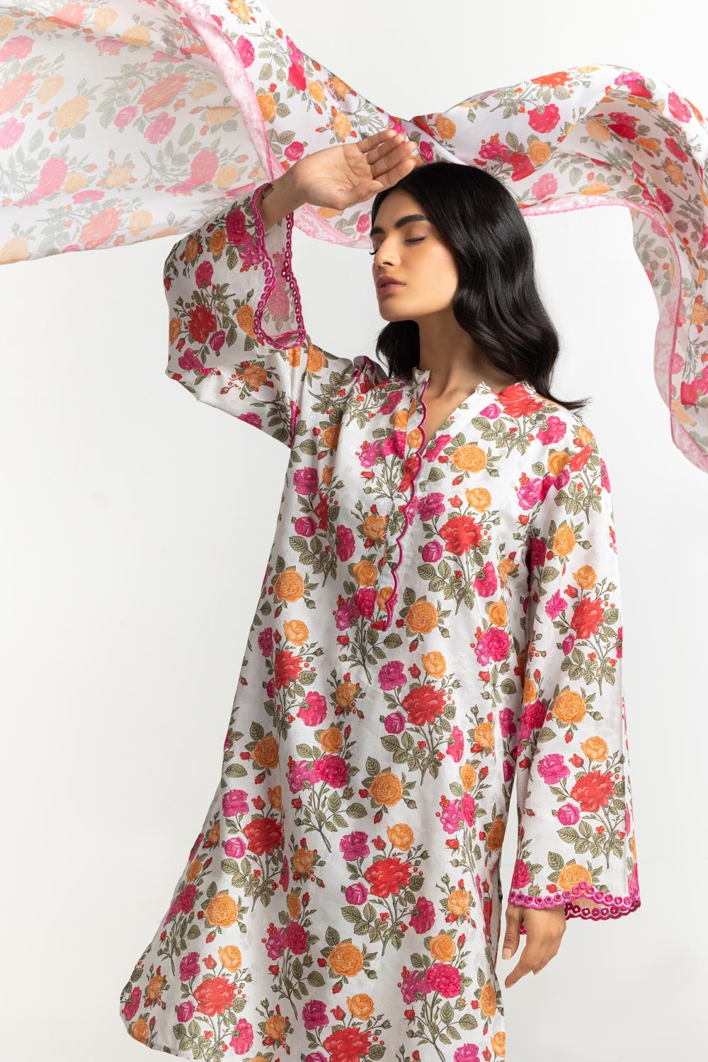 Satin Crincle Printed Dupatta