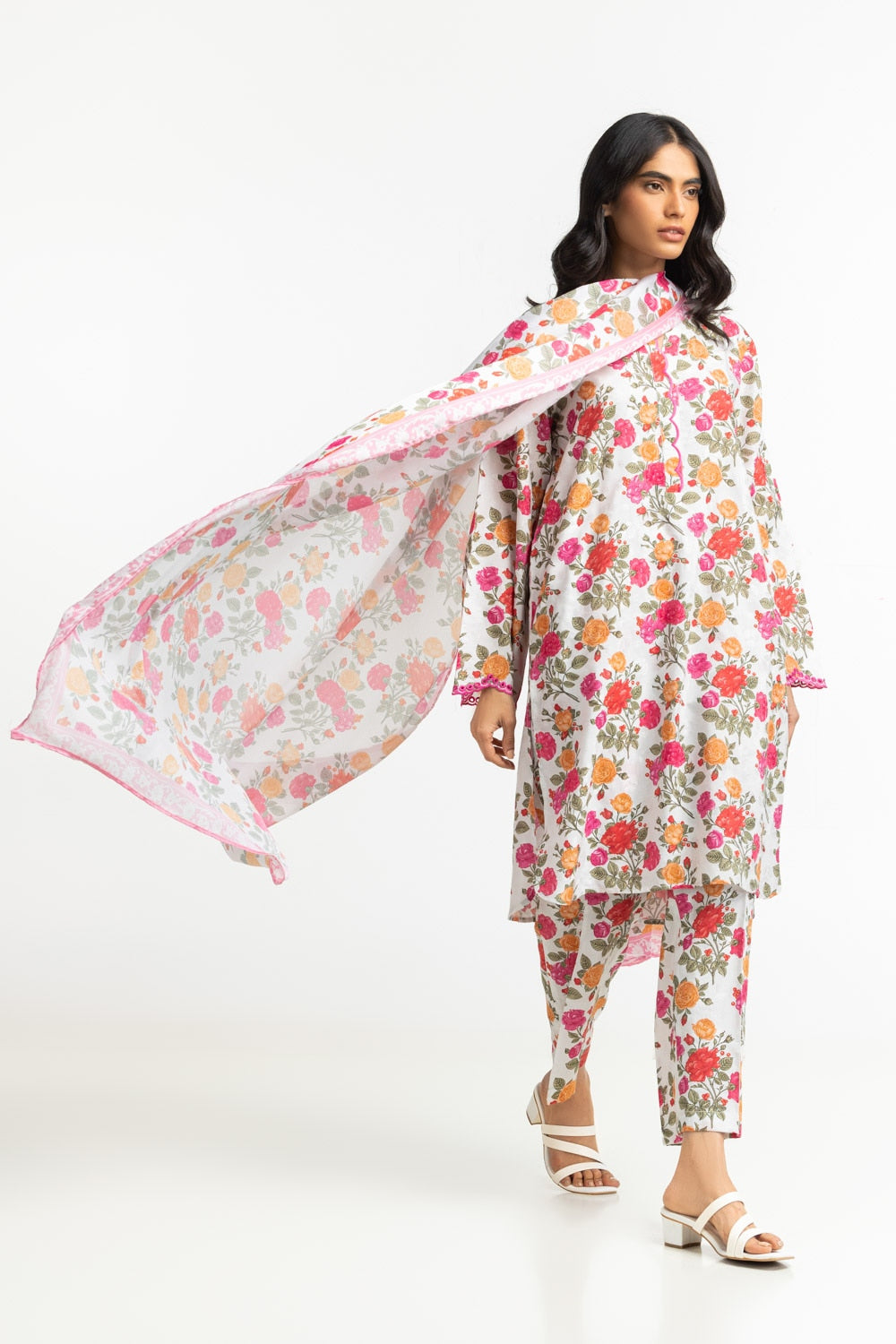 Satin Crincle Printed Dupatta