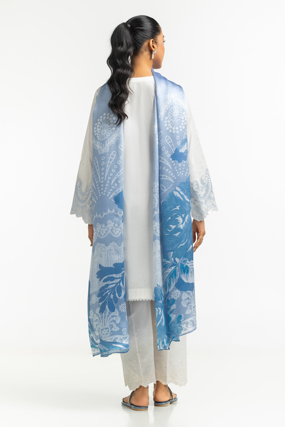 Satin Crinkle Printed Dupatta