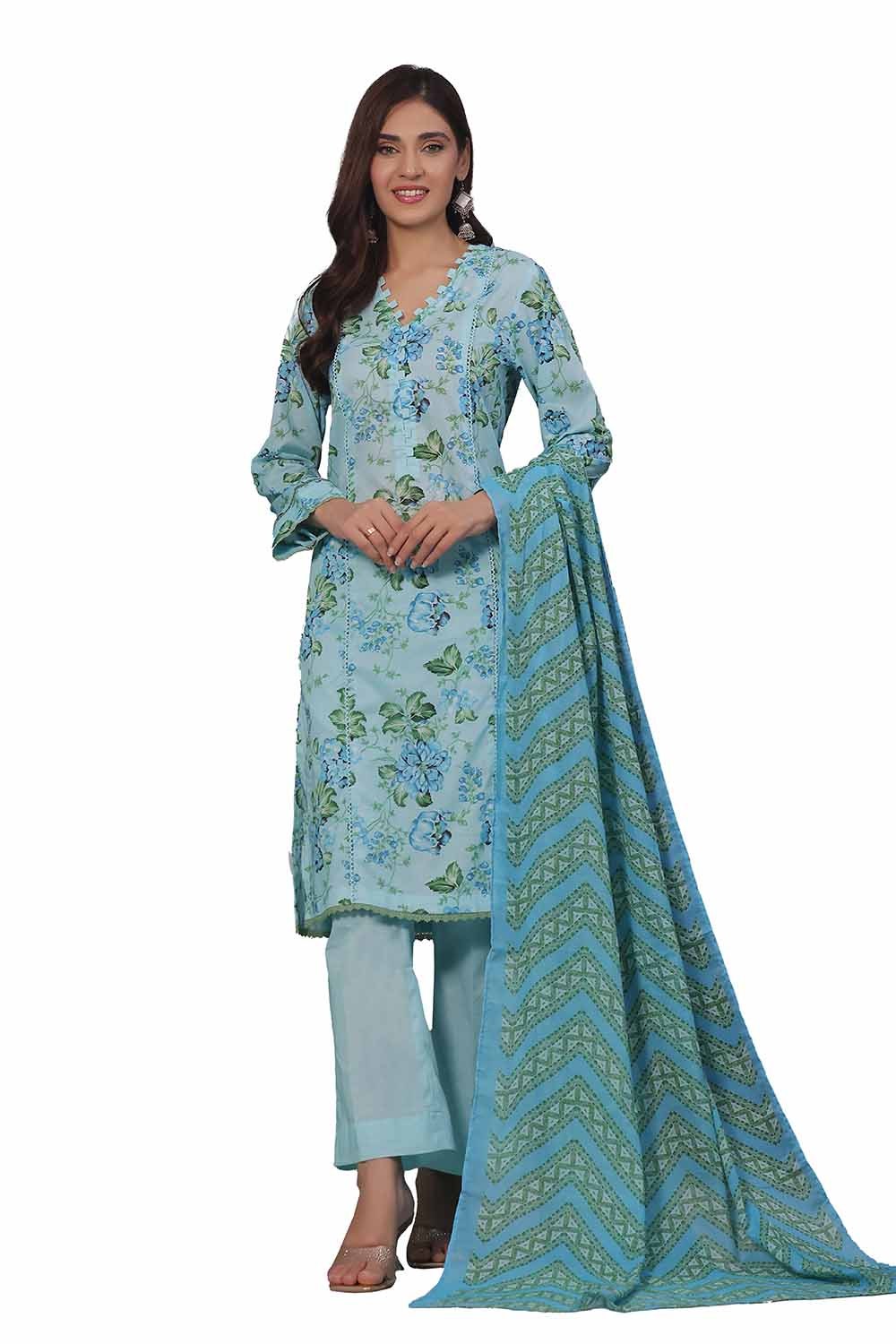 3 Piece Unstitched Printed Khaddar Suit