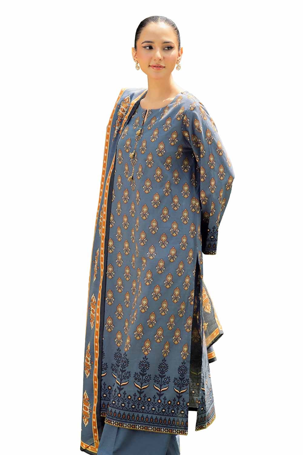 3 Piece Unstitched Printed Khaddar Suit