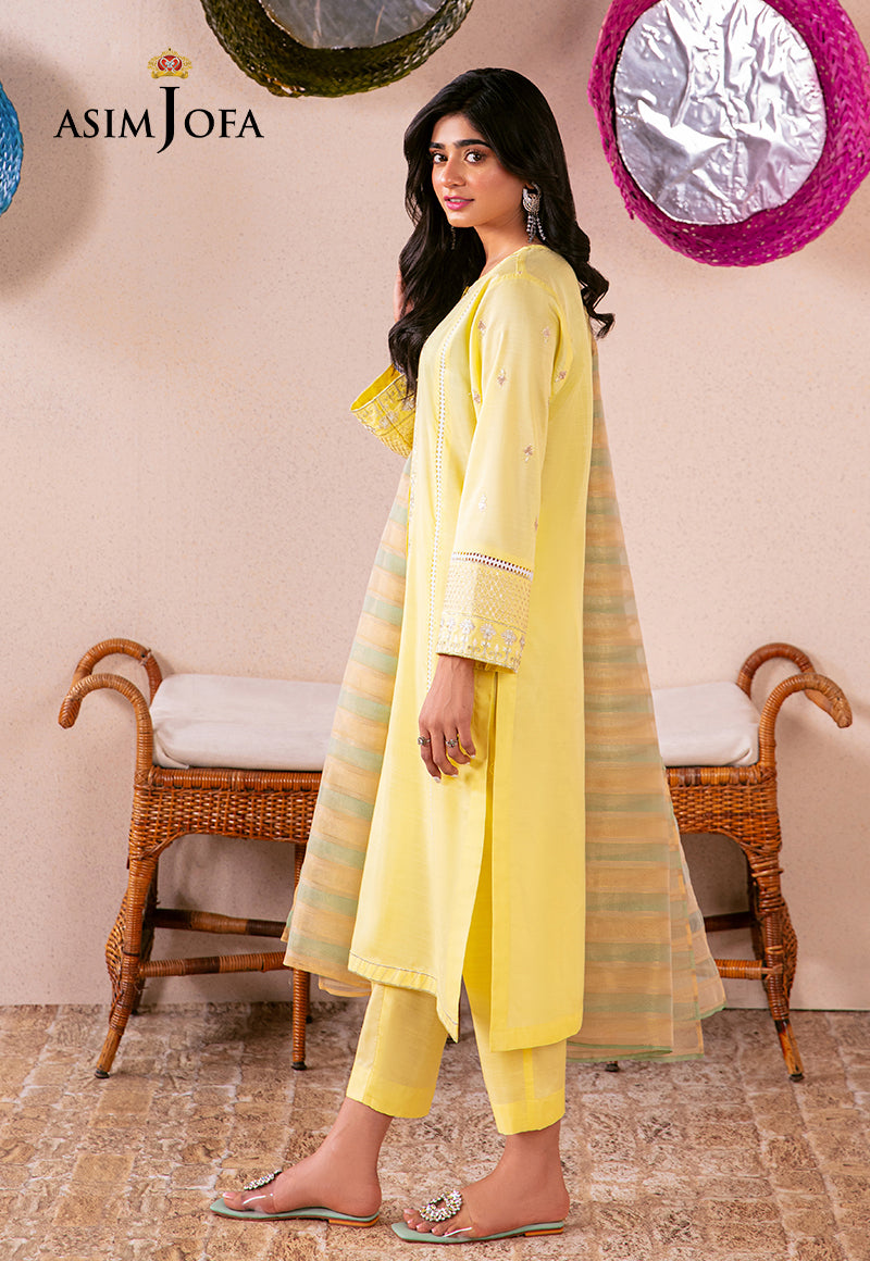 AJODD-23-XS EMBROIDERED INDIAN RAW SILK 3 PCS