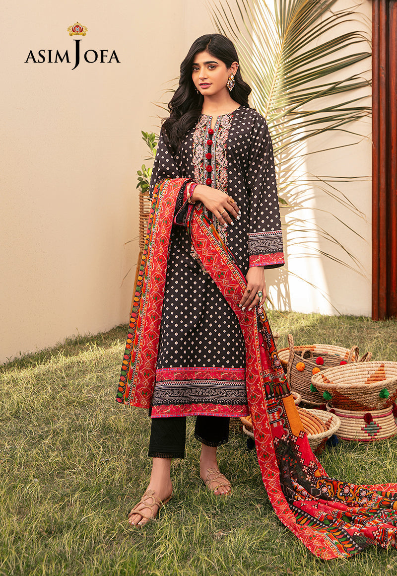 AJODD-24-XS EMBROIDERED SWISS LAWN 3 PCS