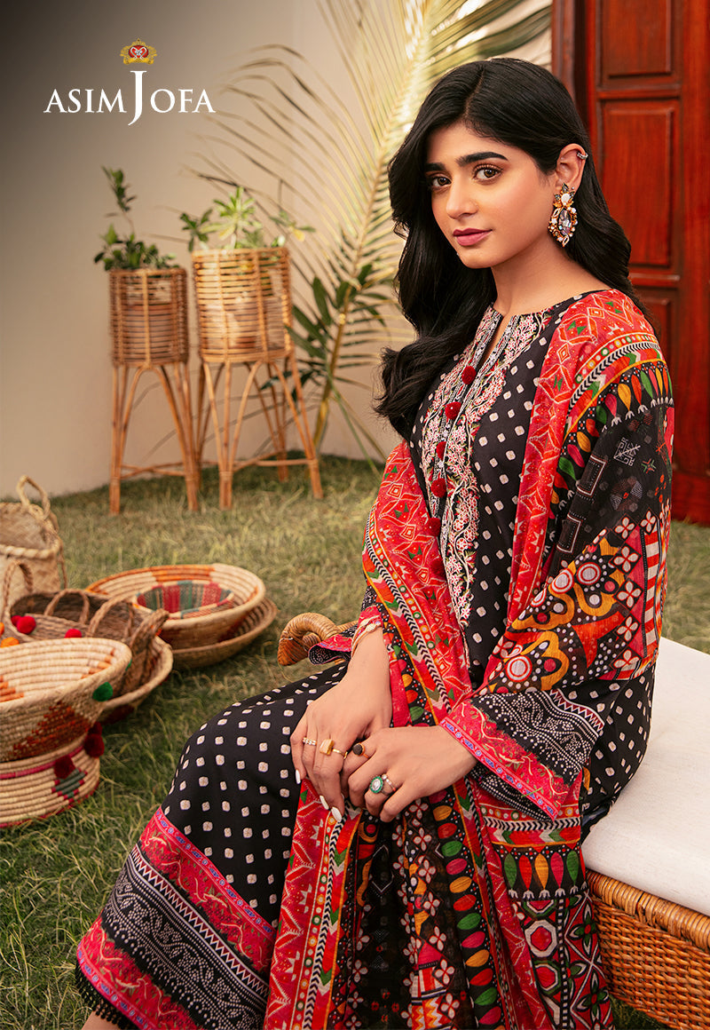 AJODD-24-XS EMBROIDERED SWISS LAWN 3 PCS