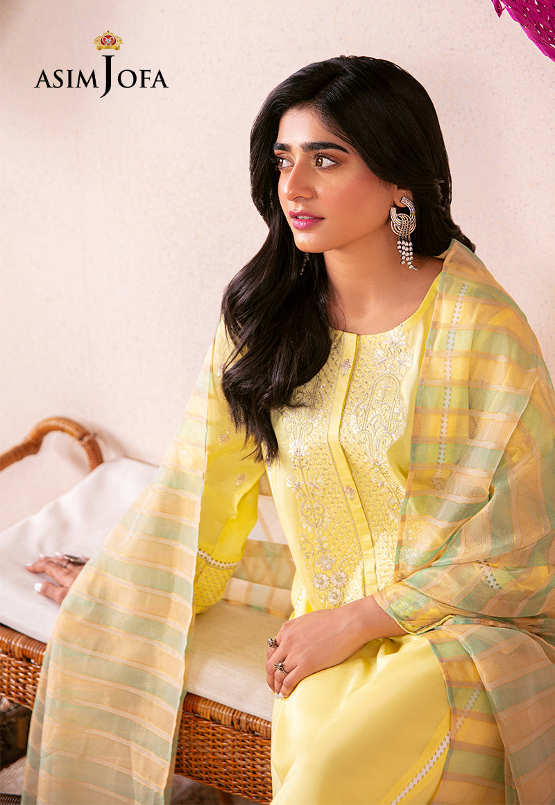 AJODD-23-XS EMBROIDERED INDIAN RAW SILK 3 PCS