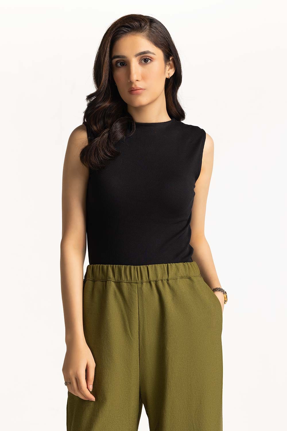Sleeveless Ribbed Top