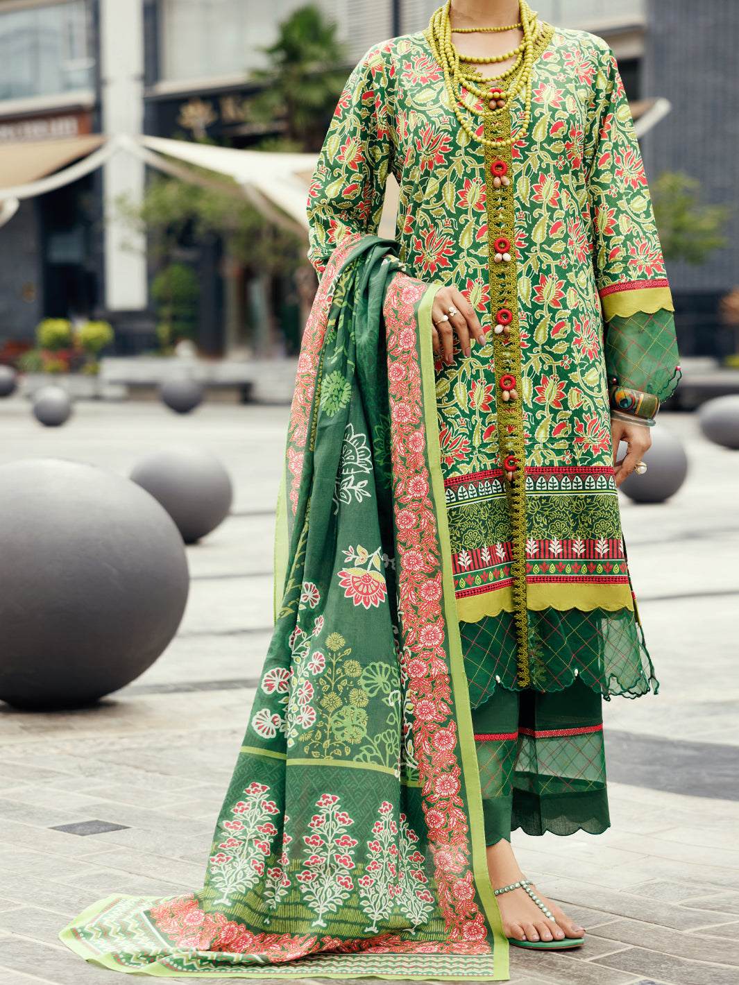 Green Lawn 2Pc Unstitched - ALP-2PS-SLKD-UN-2263