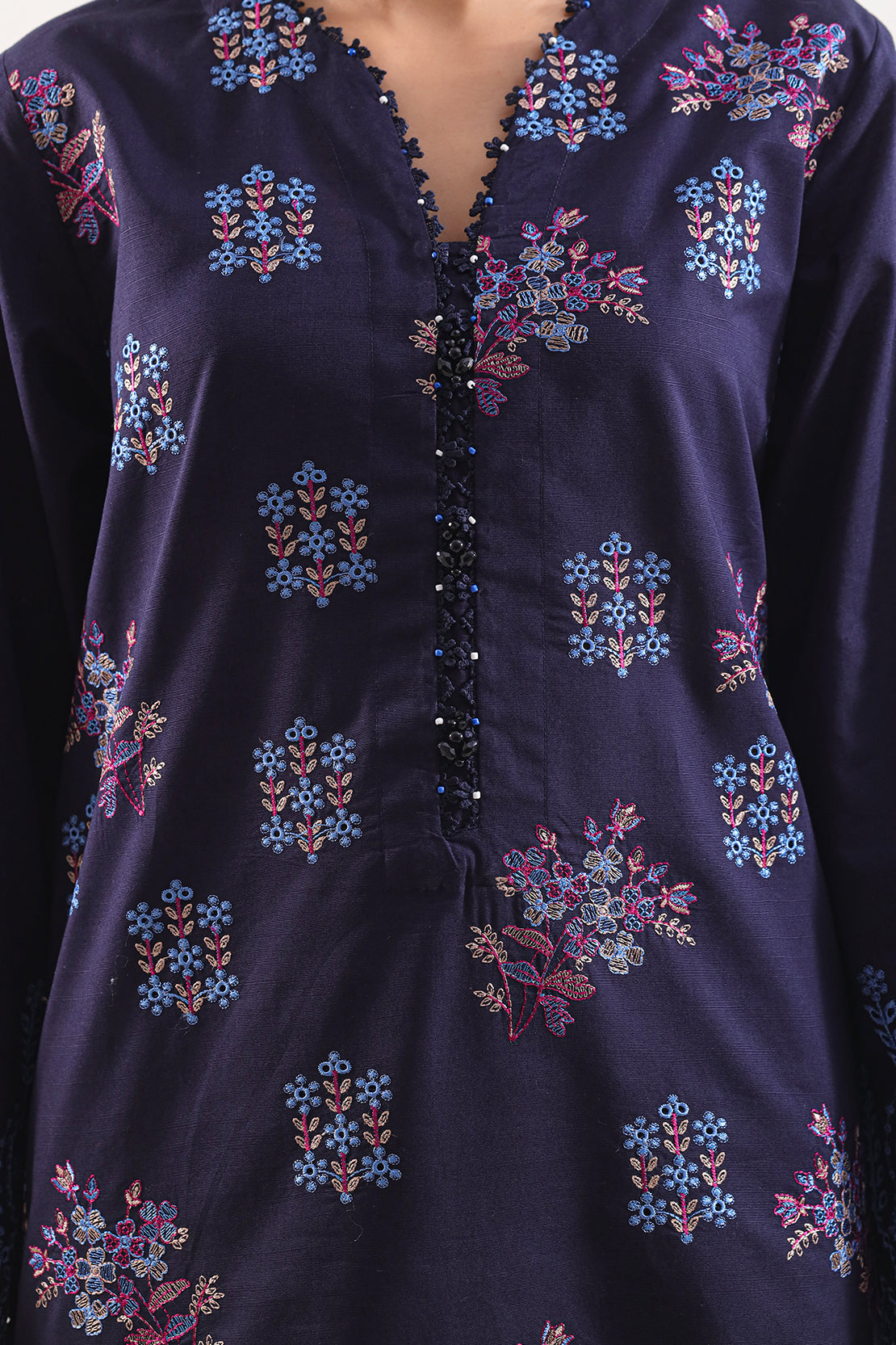 Luxury Pret Embroidered Slub Cotton Stitched 3 Piece128051