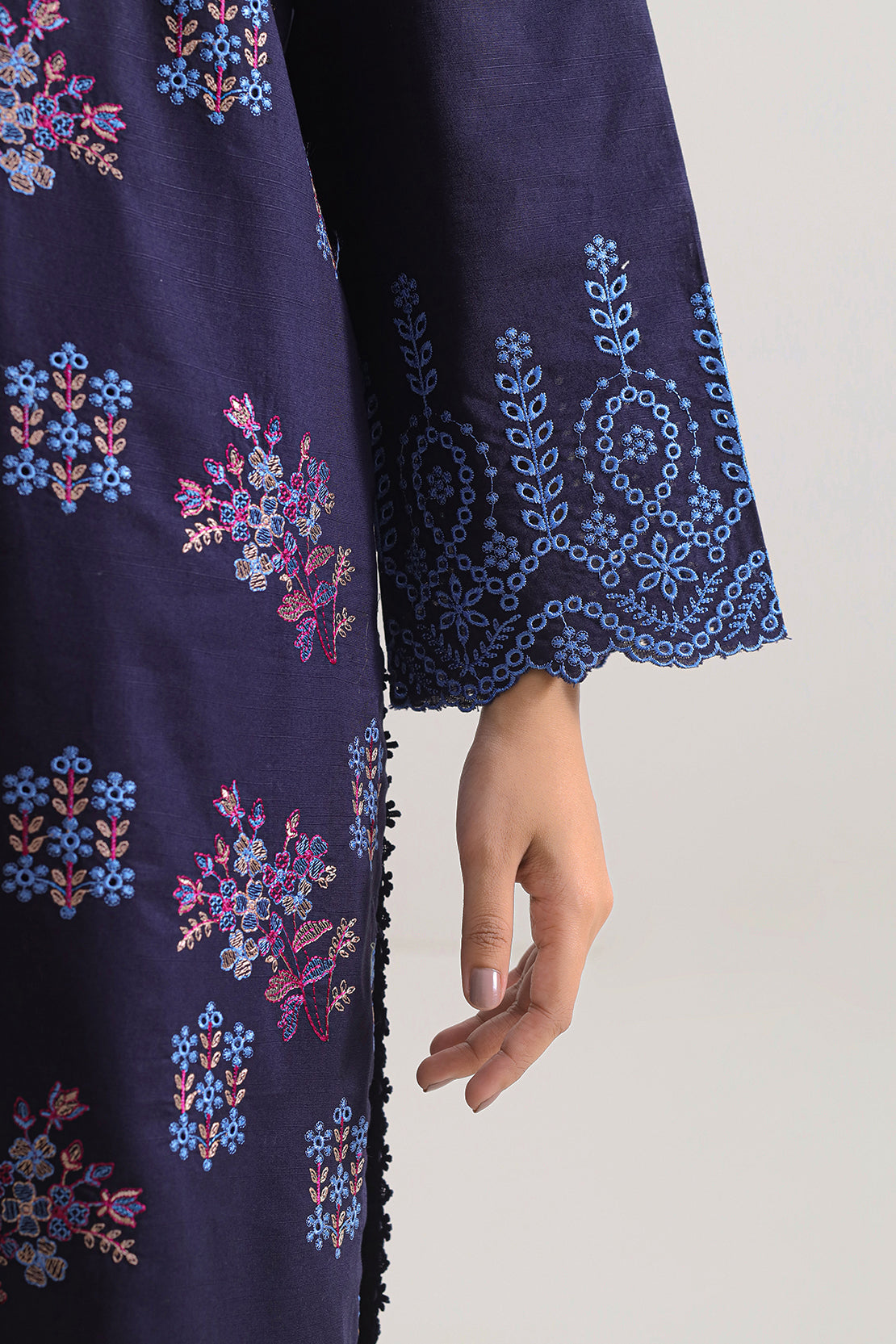 Luxury Pret Embroidered Slub Cotton Stitched 3 Piece128051