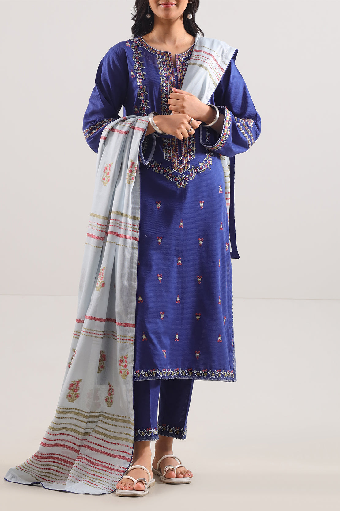 Luxury Pret Embroidered Cotton Jacquard Stitched 3 Piece108420