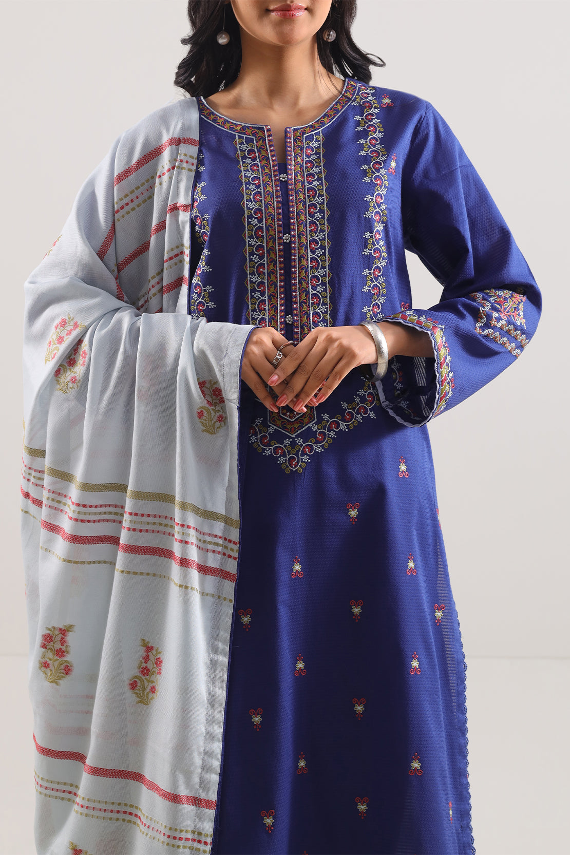 Luxury Pret Embroidered Cotton Jacquard Stitched 3 Piece108420